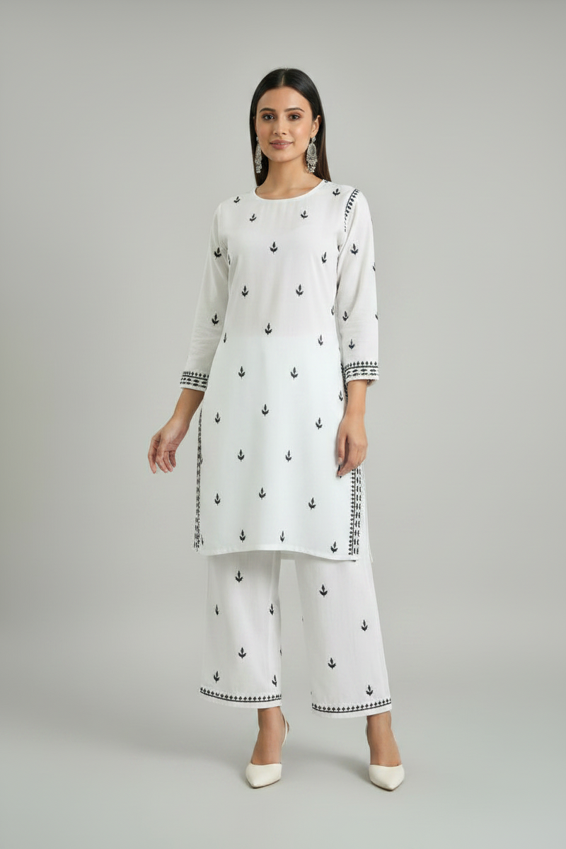 Ivory Noor Chikankari Co-ord Set
