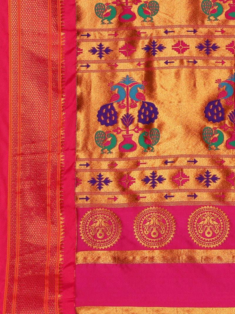 Rajwada Green Paithani Ready to Wear Saree with Blouse