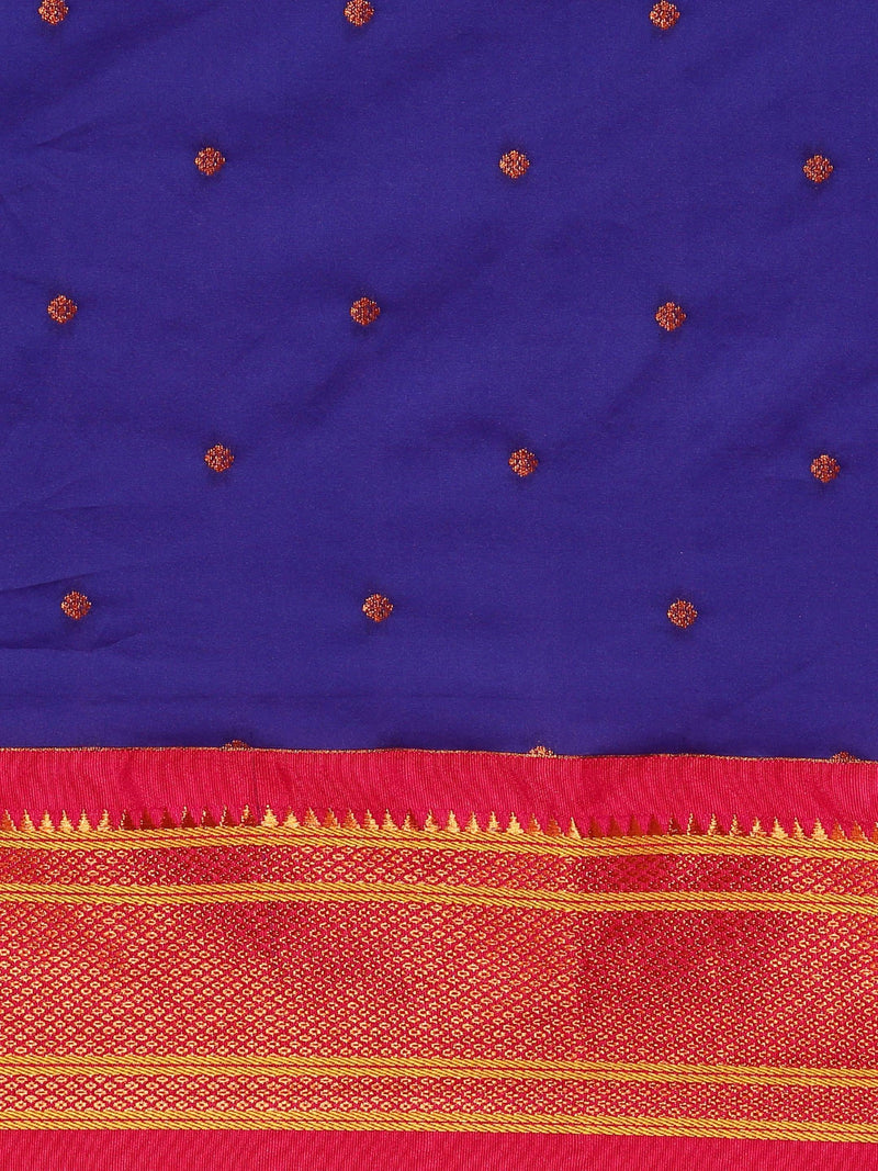 Maharani Blue Paithani Saree with Heritage Pallu
