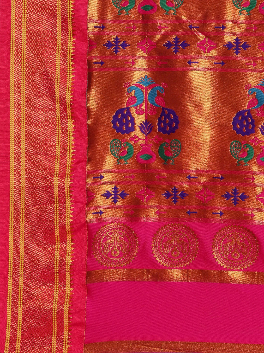 Maharani Blue Paithani Saree with Heritage Pallu
