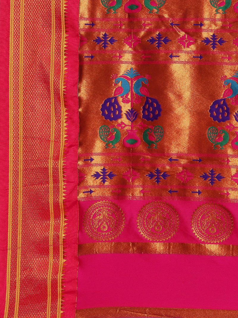 Maharani Blue Paithani Saree with Heritage Pallu