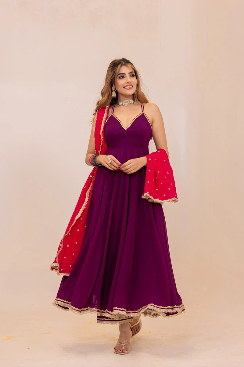Georgette Ragini Elegant Anarkali Suit Set