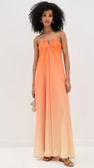 Orange Ombre Semi-Sheer Gown