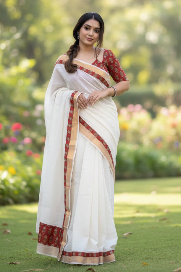 Onam Diva Kasavu Saree