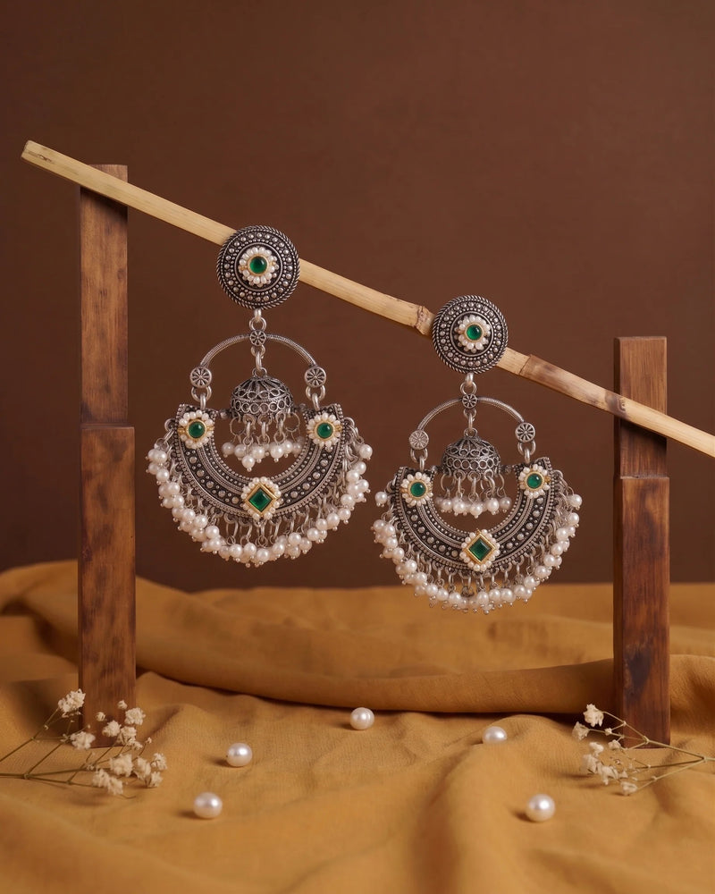 Anahita Heritage Pearl Chandbali Earrings
