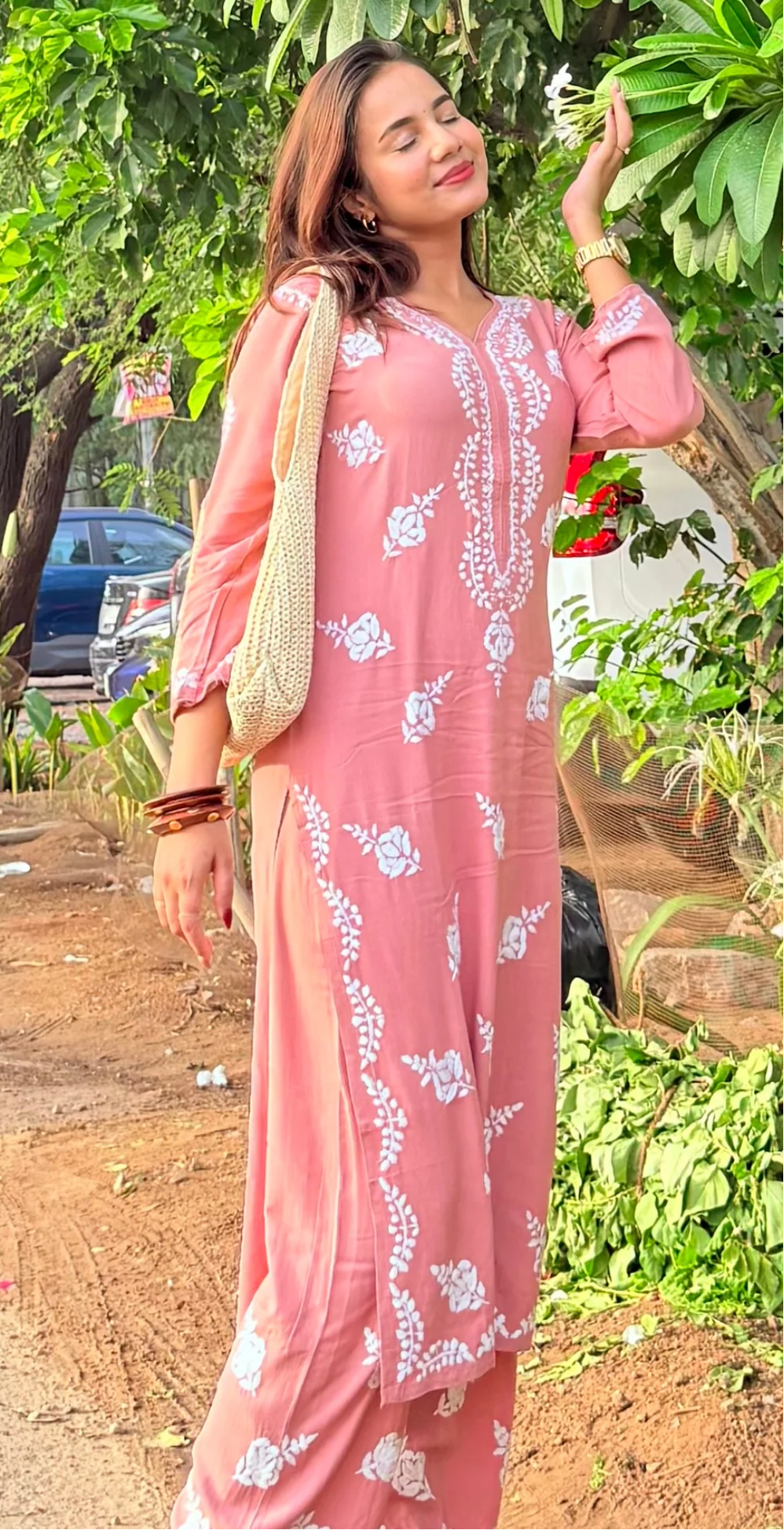 Blush Noor Chikankari Kurta Set