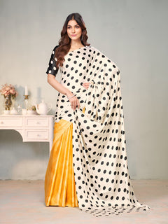 Garden Glow Satin Half and Half Saree