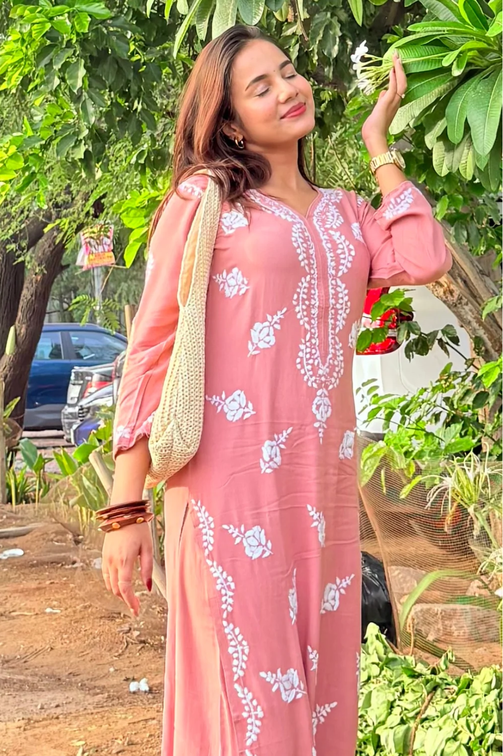 Blush Noor Chikankari Kurta Set