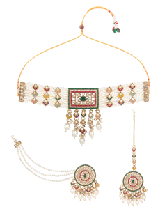 Multi Pearl Heritage Ruhika Choker Set