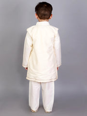 Off White Cotton Silk Ethnic Kurta Set