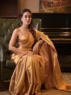 Metallic Gold Zari Cotton Blouse