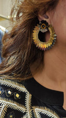 Black Modal Heavily Embroidered Kaftan