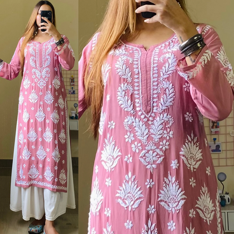 Lilac Noor Chikankari Kurti
