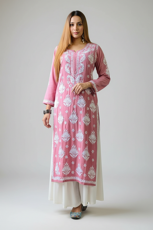 Lilac Noor Chikankari Kurti