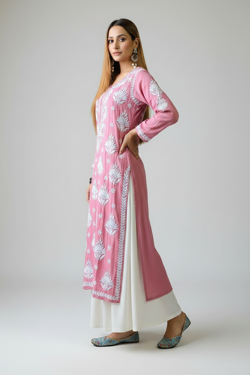 Lilac Noor Chikankari Kurti