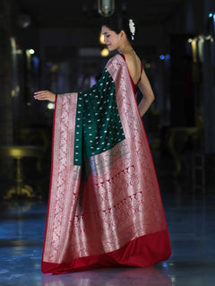 Emerald Banarasi Zari Silk Saree