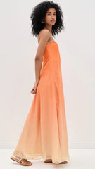 Orange Ombre Semi-Sheer Gown