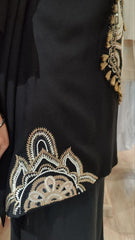 Black Modal Heavily Embroidered Kaftan