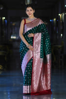 Emerald Banarasi Zari Silk Saree