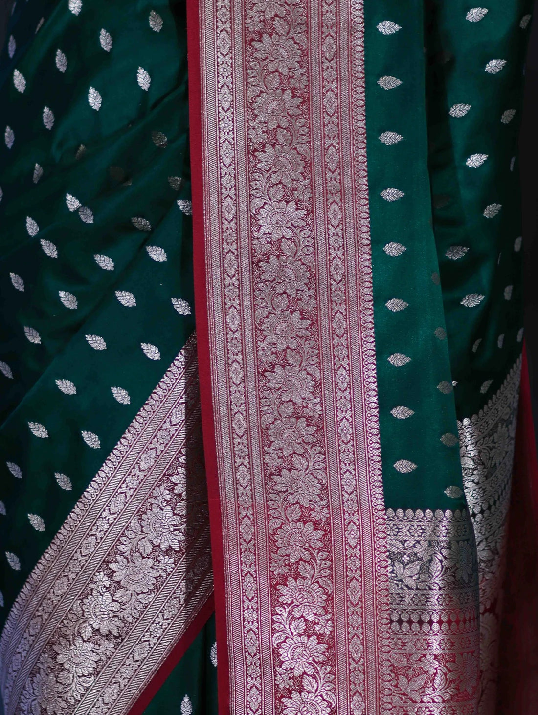 Emerald Banarasi Zari Silk Saree