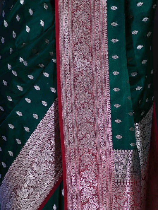 Emerald Banarasi Zari Silk Saree
