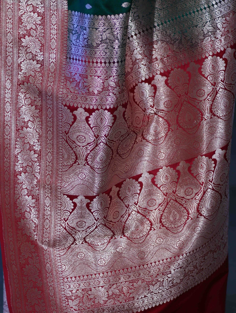 Emerald Banarasi Zari Silk Saree