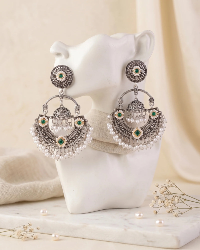 Anahita Heritage Pearl Chandbali Earrings