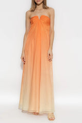 Orange Ombre Semi-Sheer Gown