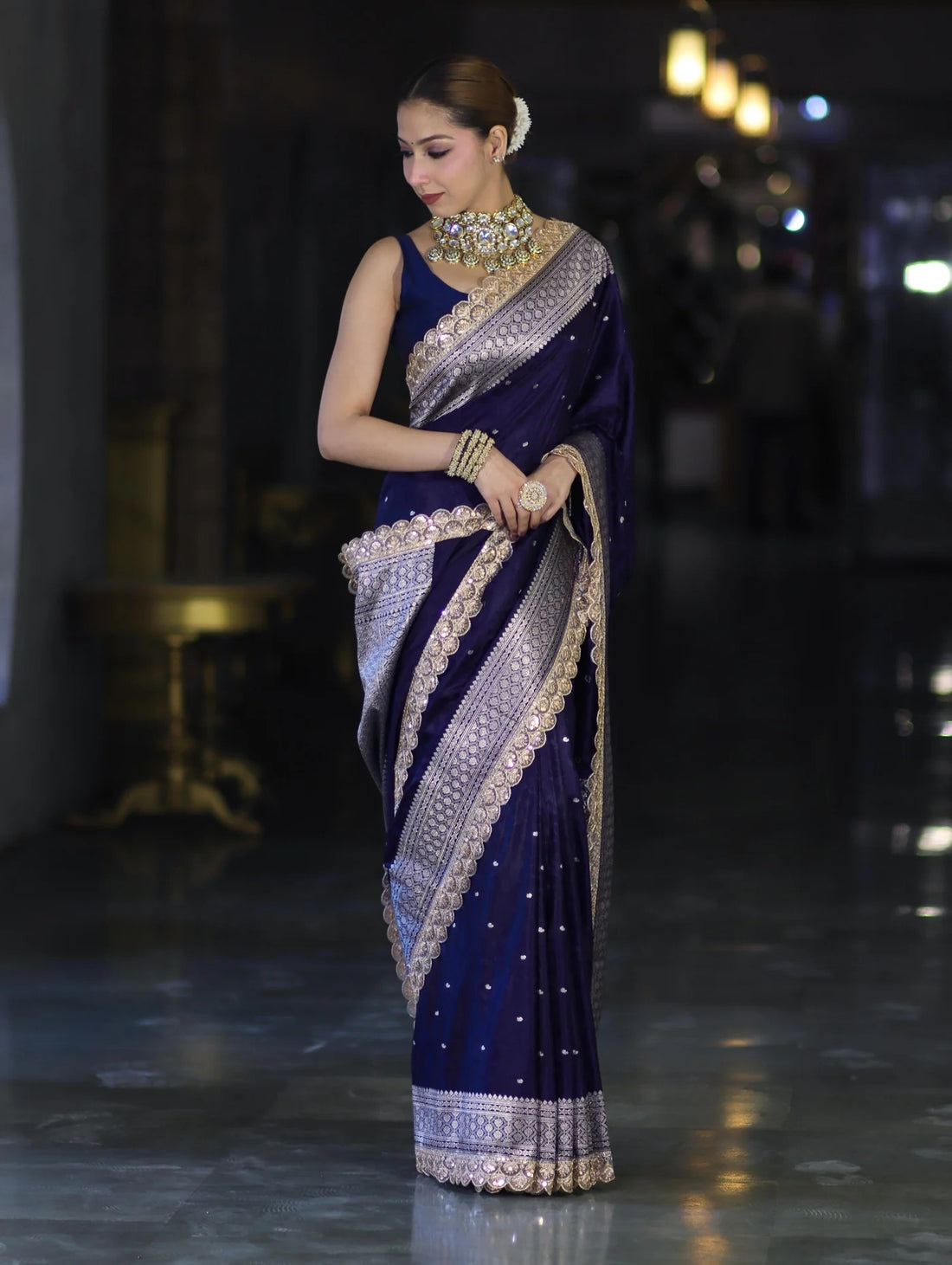 Royal Indigo Banarasi Zari Silk Saree