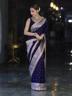 Royal Indigo Banarasi Zari Silk Saree