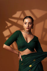 Green Shadow Cotton Padded Blouse