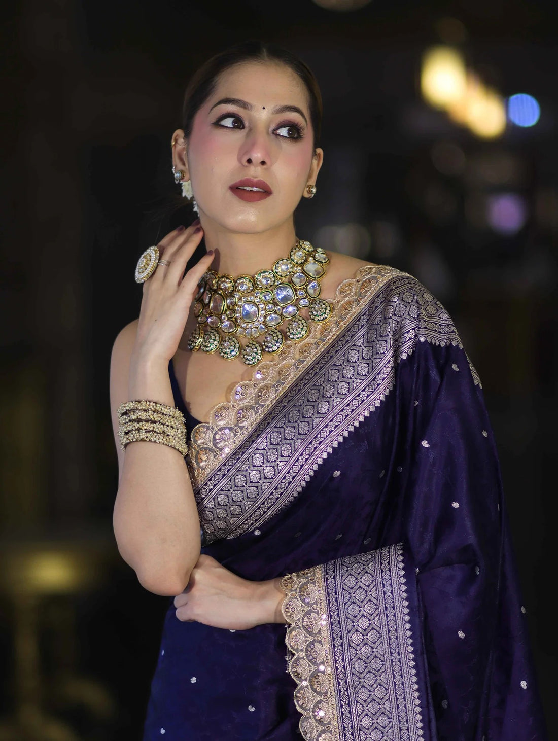 Royal Indigo Banarasi Zari Silk Saree