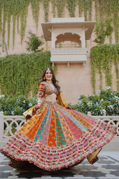 Multicolored Taffeta Silk Designer Lehenga Choli