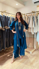 Teal Blue Organic Cotton Three-Piece Co-Ord Set