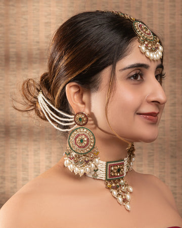 Multi Pearl Heritage Ruhika Choker Set
