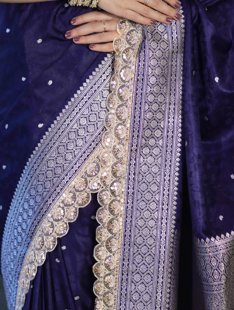 Royal Indigo Banarasi Zari Silk Saree