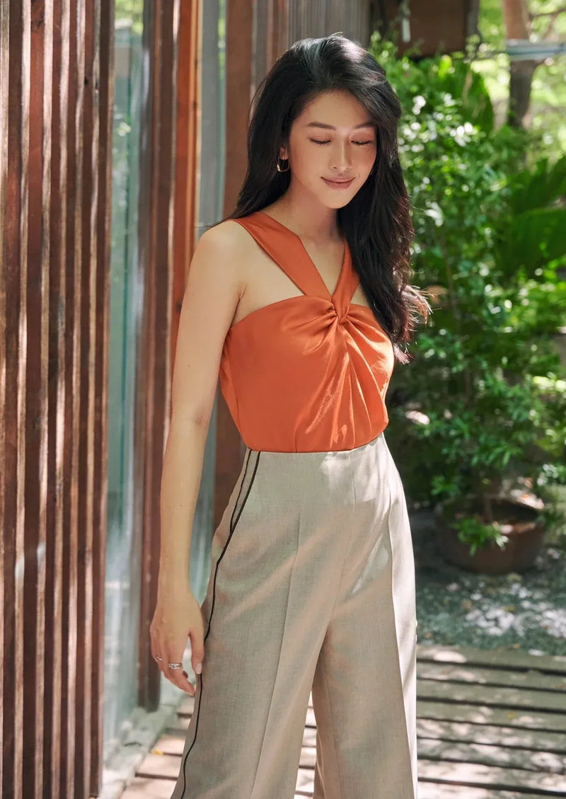 Orange Tie Knot Top