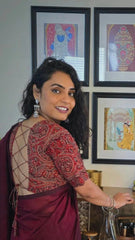 Ajrakh Cotton Backless Knot Blouse