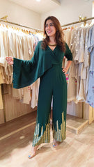 Rayon Green Drape Raveena Jumpsuit