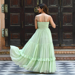 Mint Green Georgette Maxi Dress