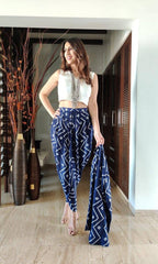 chanderi silk cotton dhoti set with muslin blouse