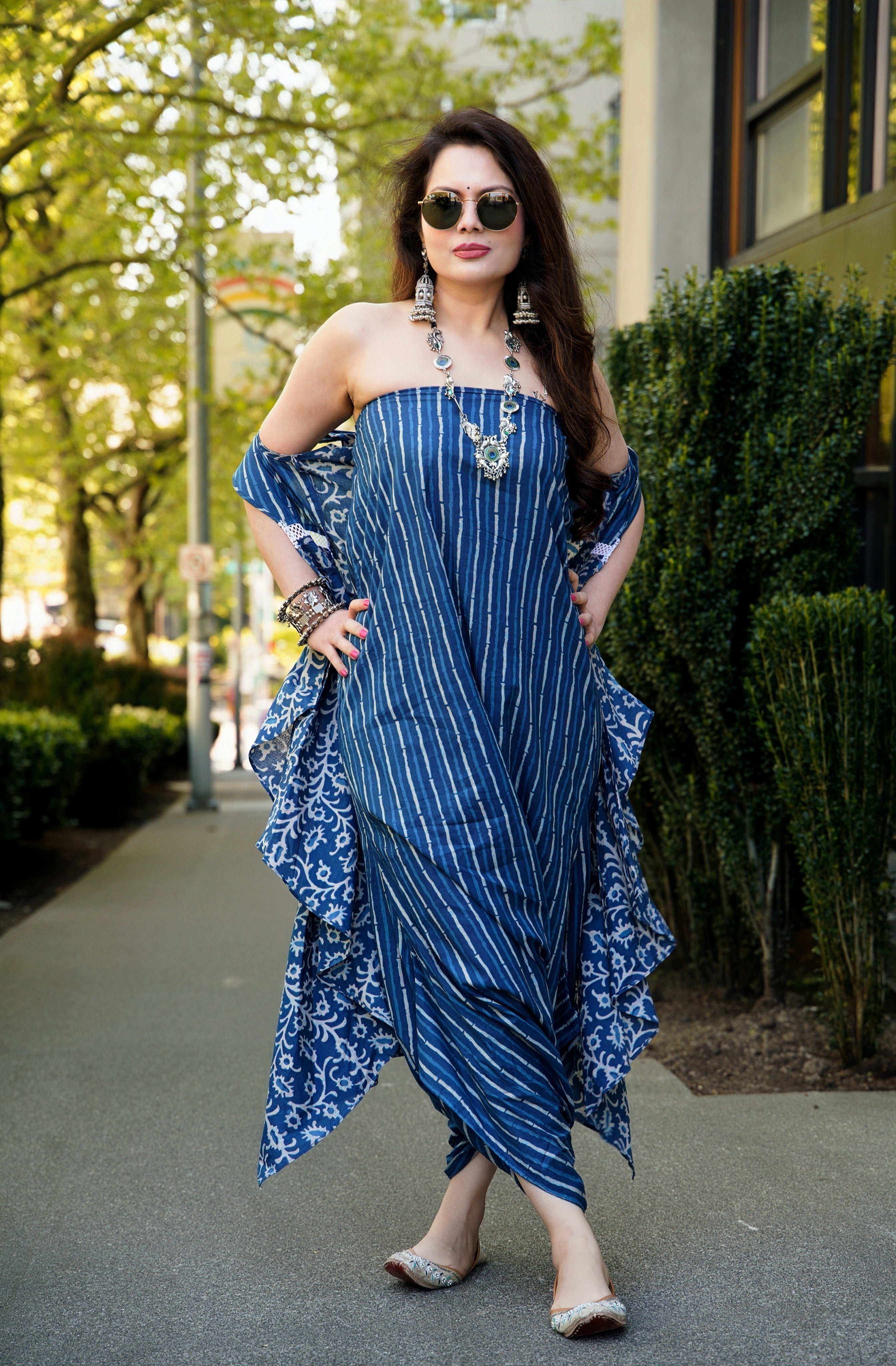 Indigo Blue Jumpsuit with Jacket