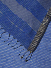 Indigo Blue Maheshwari Cotton Silk Saree