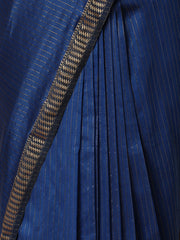 Indigo Blue Maheshwari Cotton Silk Saree