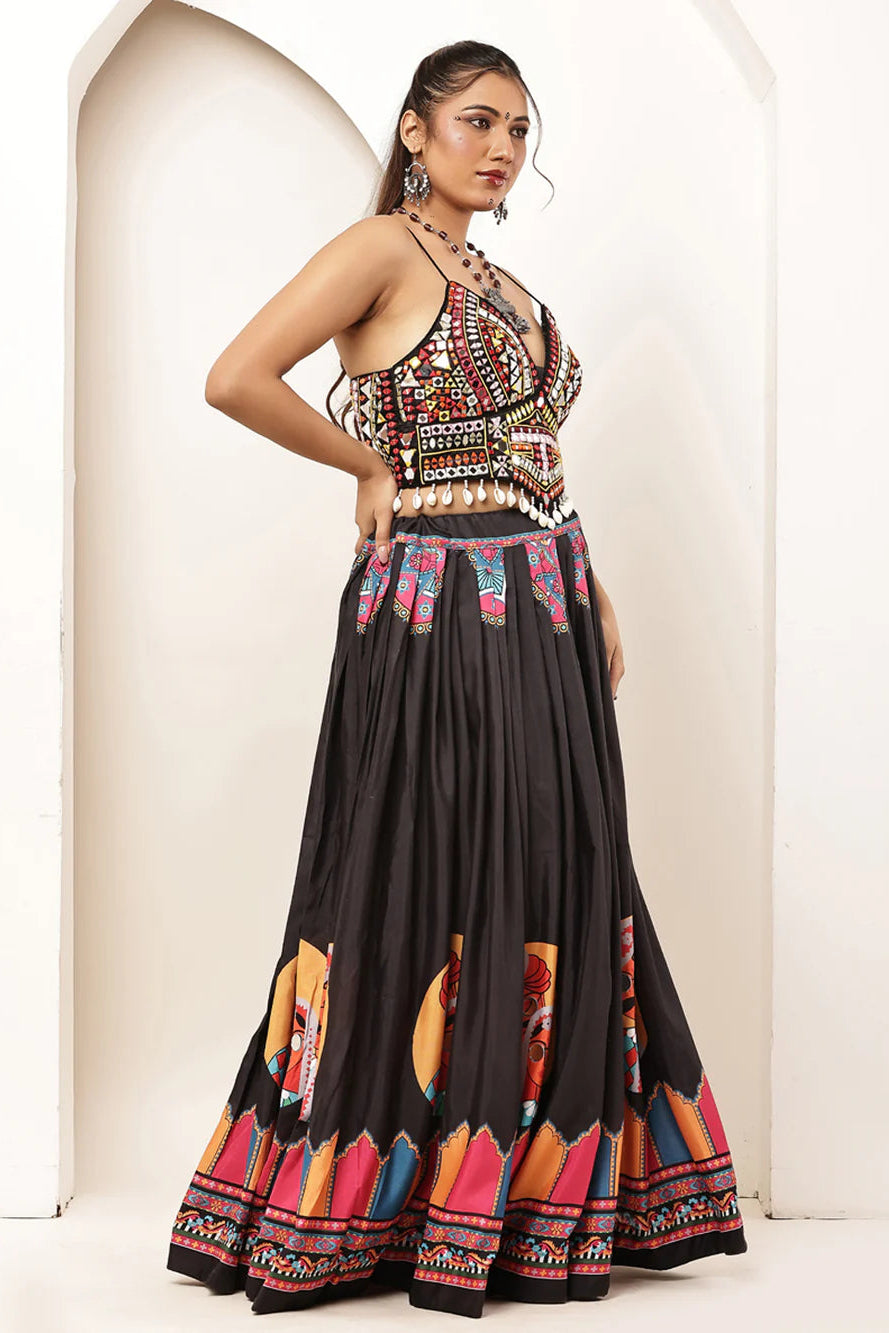 Garba Queen Designer Mirror Work Lehenga Choli Set