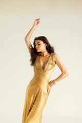 Alexandria Gold Lycra Dress