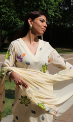Hand-painted kurta dupatta set