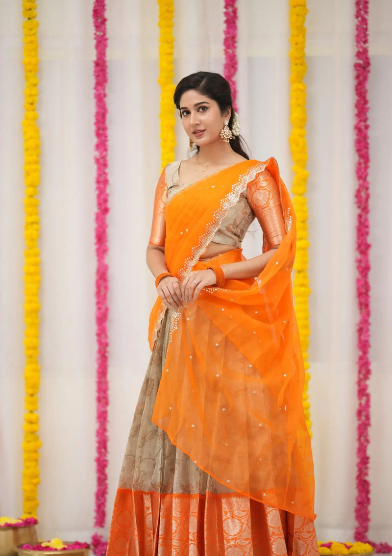 lightweight festival half saree