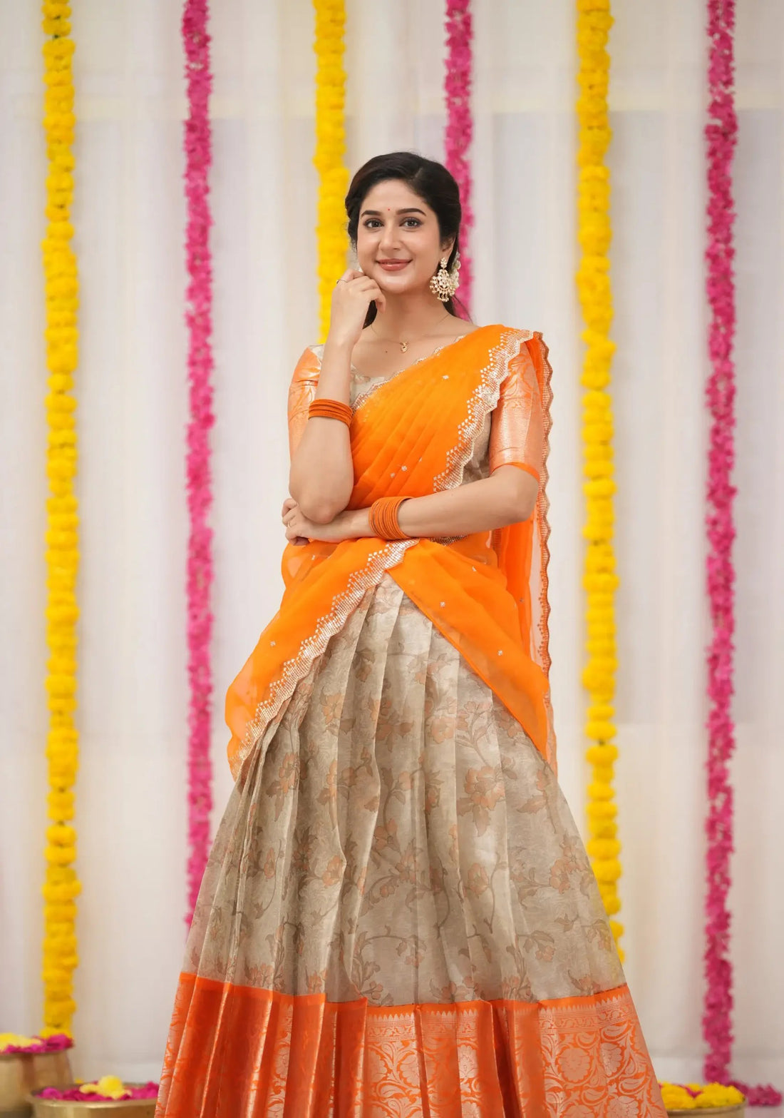 modern South Indian half saree