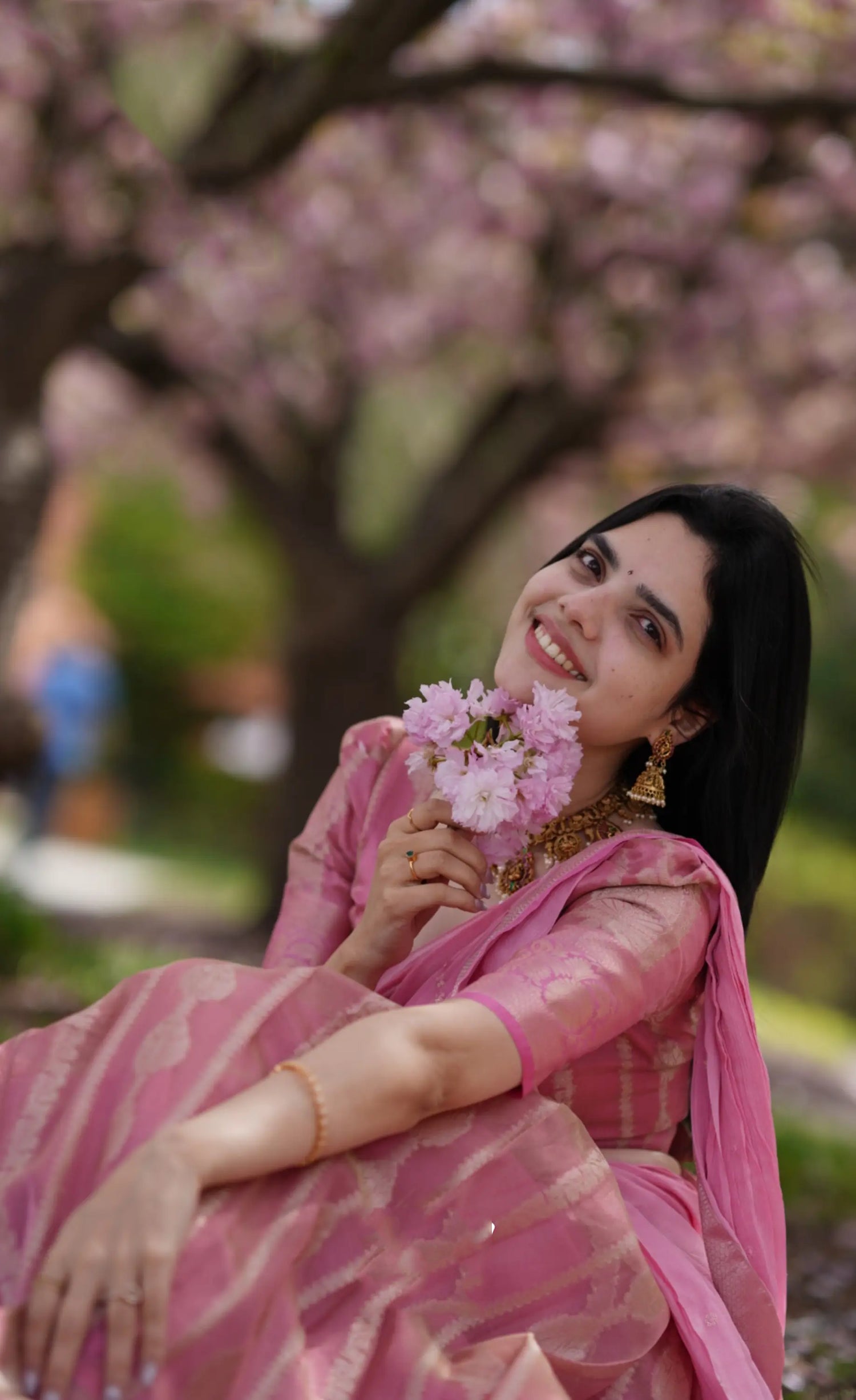 soft pink saree for women